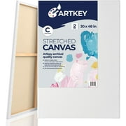 Artkey Stretched Canvas, 30"x48"-2 Pack,100% Cotton Acid-Free White Canvas Boards for Paintings, Gift for Adult & Kids 3-15 Years Old