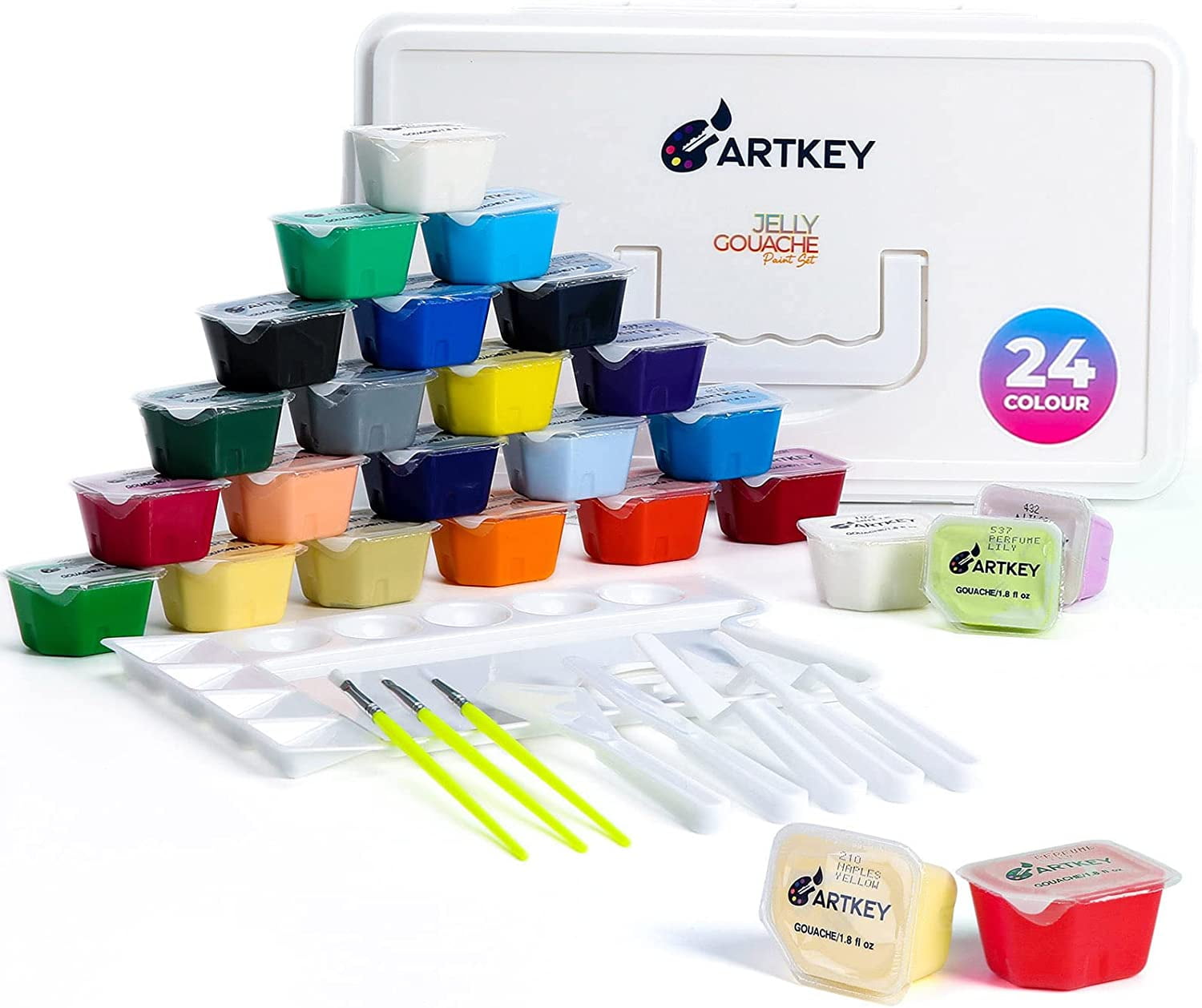 Artkey Watercolor Paint Set of 24 Colors (1.8-Ounce) for Adult, Toddlers, Kids 3+ Years Old