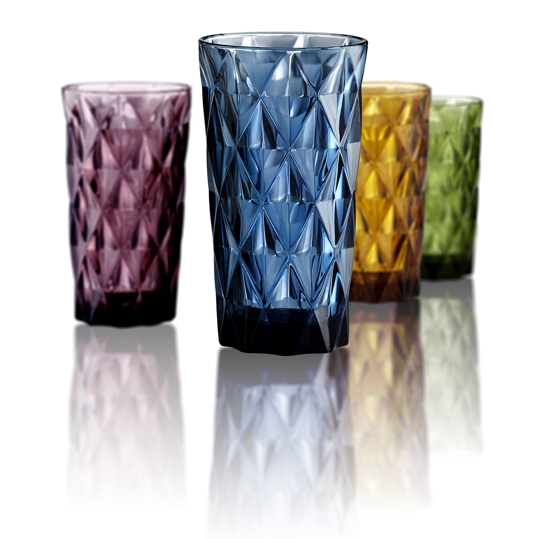 Artland Hand Crafted Cocktail Glasses - Set Of 3 - Green, Blue, & Purple -  New!!