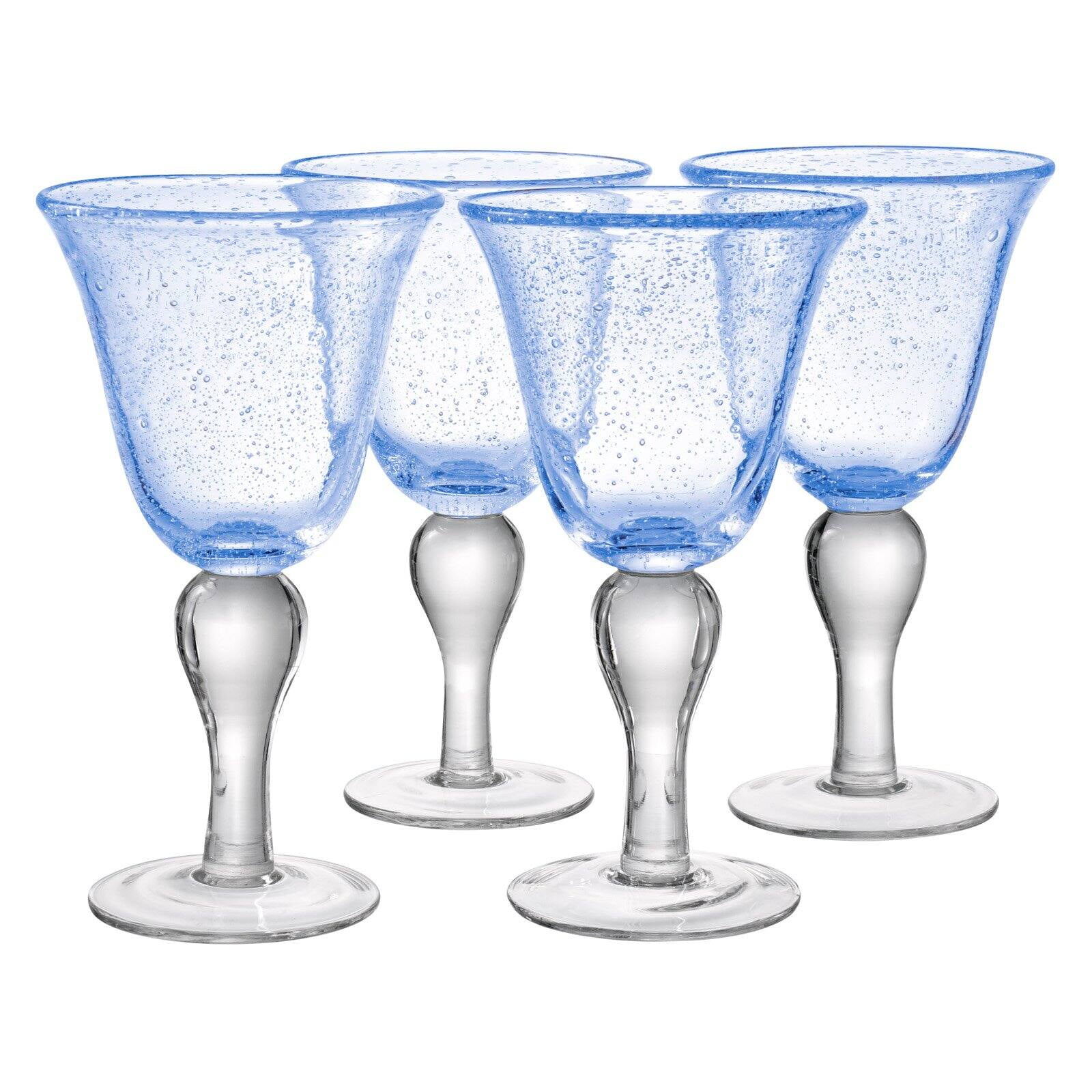 Artland Inc. Iris Light Blue Goblet Glasses Set of 4