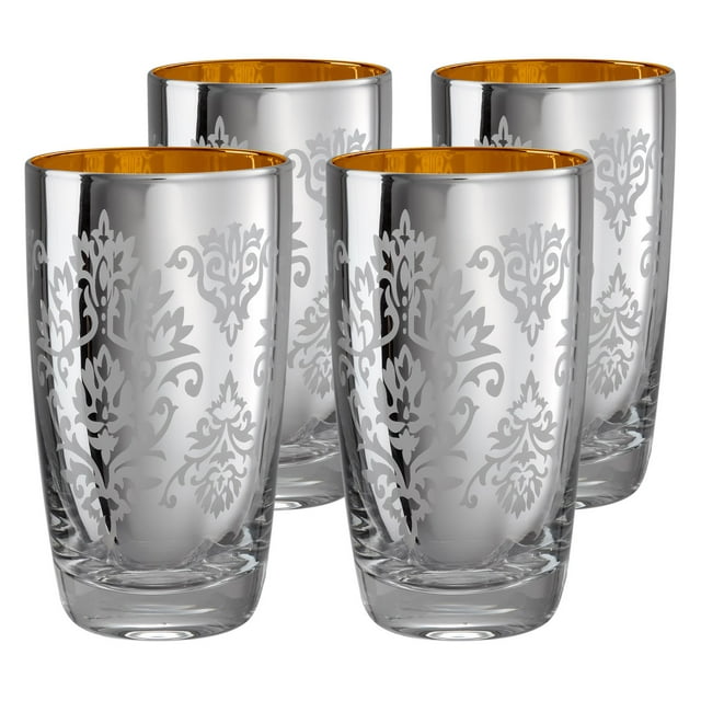 Artland Inc. Silver Brocade HiBall Glasses - Set of 4