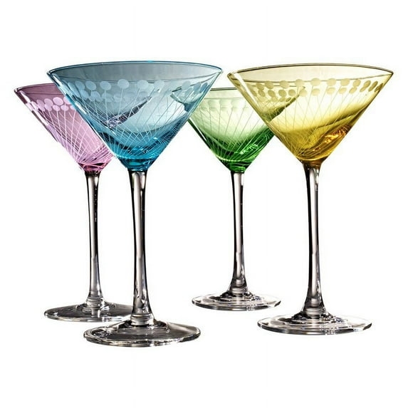 Artland Metro Series Martini Glasses - Set of 4 Colors