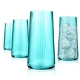thumbnail image 1 of Artland Soho Optic 17.5oz Highball Glass, Set of 4 - Modern Design Elegant Tall Drinking Glasses for Cocktails and More, Durable & Stylish Bar Glassware Essential for Any Occasion (Turquoise), 1 of 7