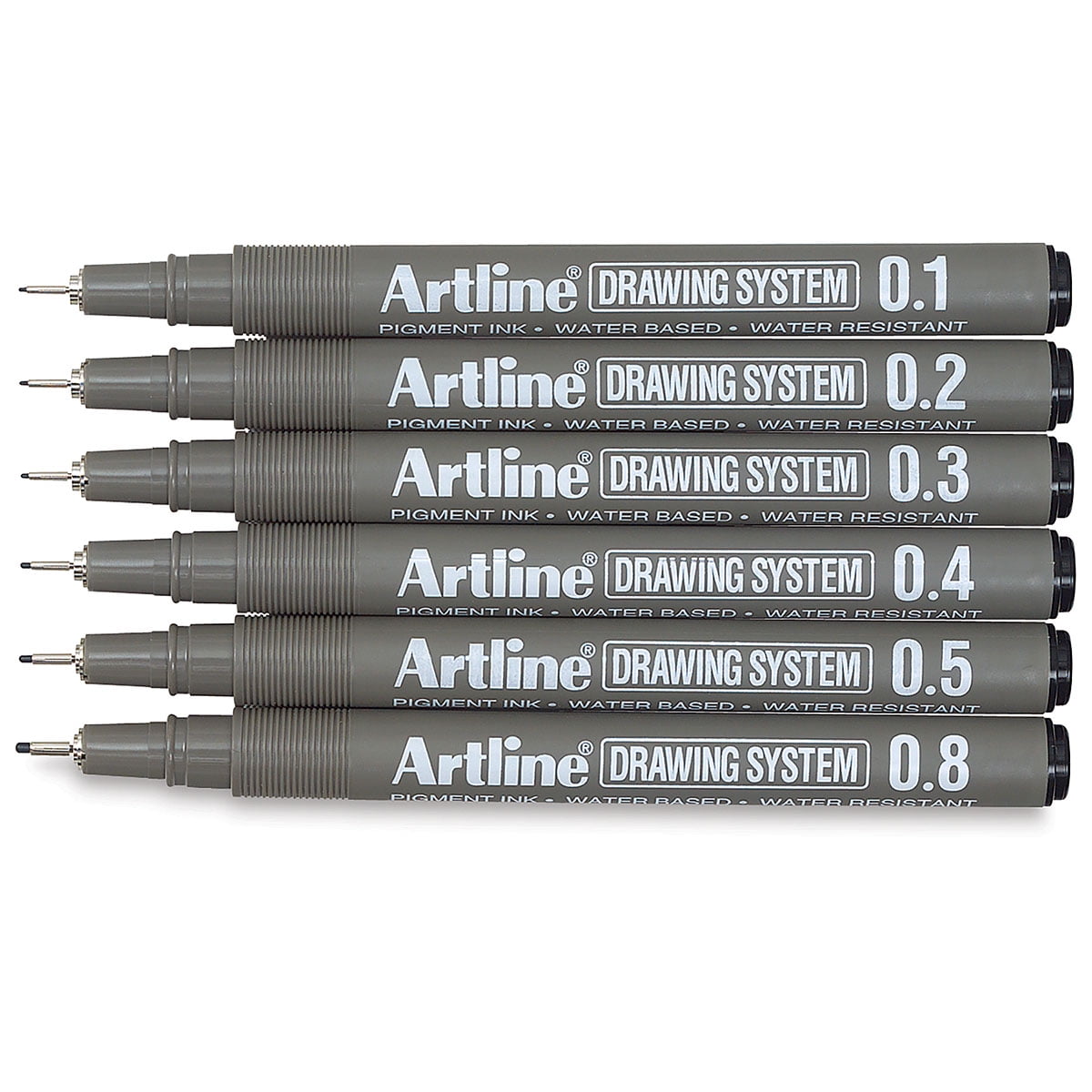  Artline Drawing System Technical Pens - Set of  6-0.05/0.1/0.2/0.3/0.5/0.8 (Black) Pegment Ink, Water Based, Water  Resistant - FREE 3D Key Chain : Office Products