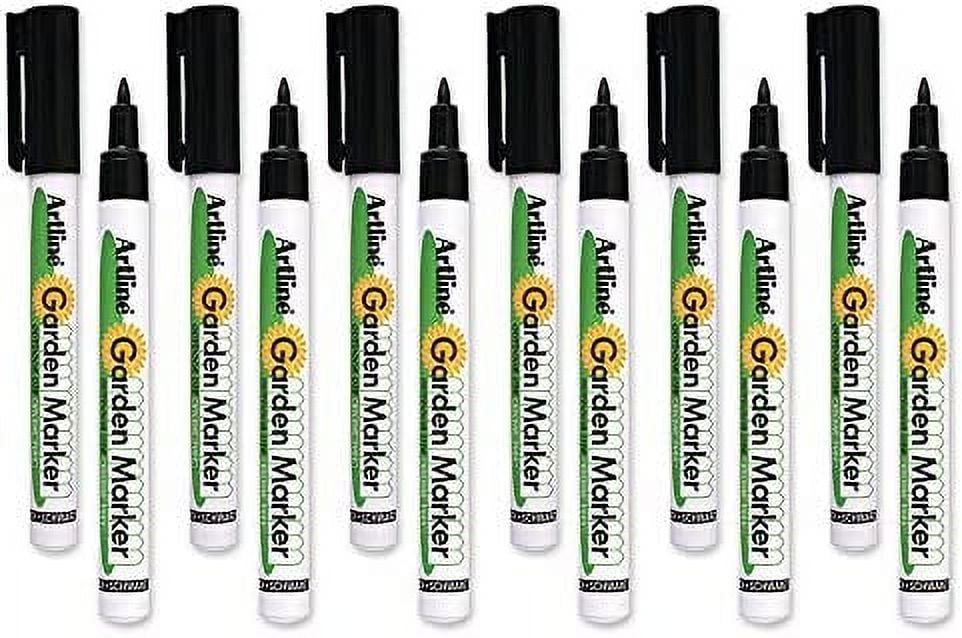 Artline Garden Markers, 0.8 mm Writing Width, Black, 12 Pack (EK780