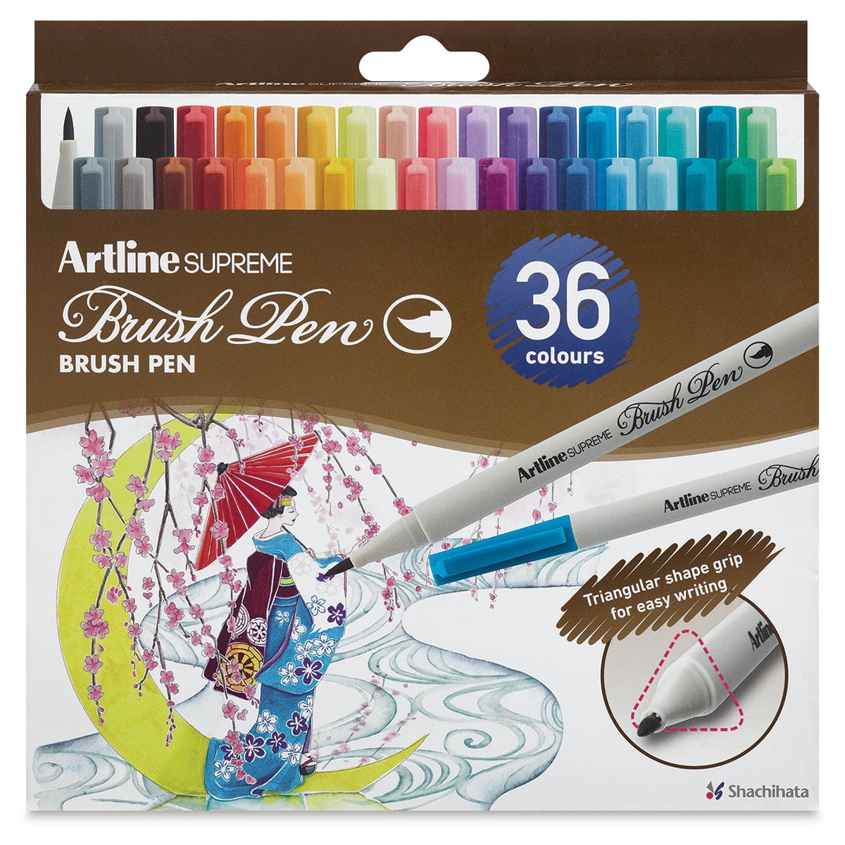 Artline Supreme Brush Pens Set of 36 Assorted Colors Walmart