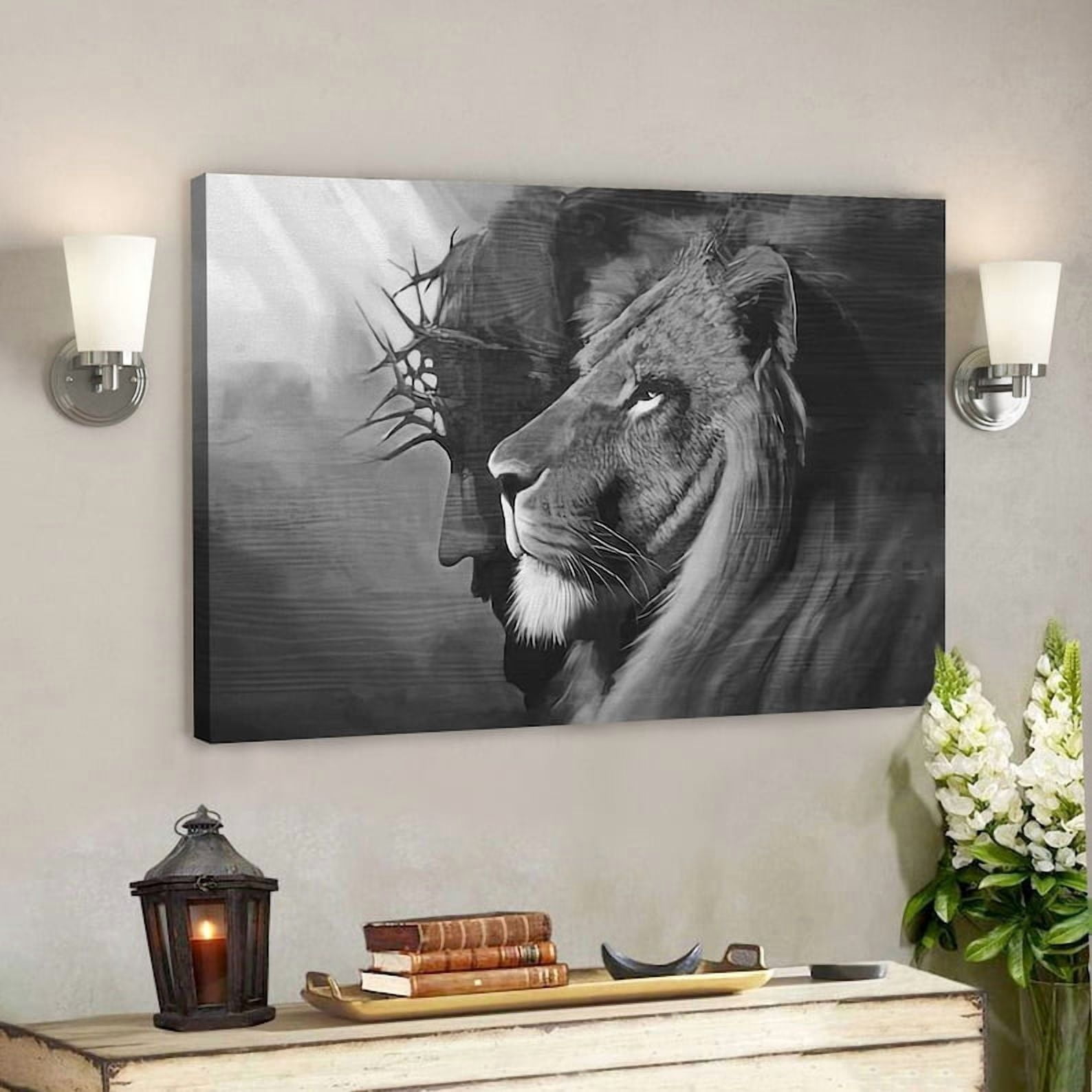 ArtlyWear Black Lion of Judah Jesus Portrait Christian Gallery Wrapped ...