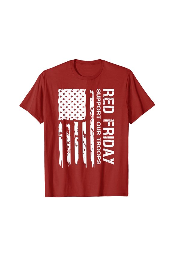 Unisex Cotton T-Shirt, American Flag Red Friday Remember Everyone Deployed Graphic Tee