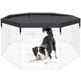 thumbnail image 1 of Artmalle Dog Pen Pet Playpen Dog Fence Indoor Foldable Metal Wire Exercise Puppy Play Yard Pet Enclosure Indoor Outdoor 8 Panels 24 Inch/Only Black Top Cover, 1 of 7