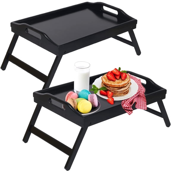 Artmallle Bed Tray Table with Folding Legs,Bamboo Breakfast in Bed for TV Table, Laptop Computer Tray,Eating,Snack Tray(Bamboo)