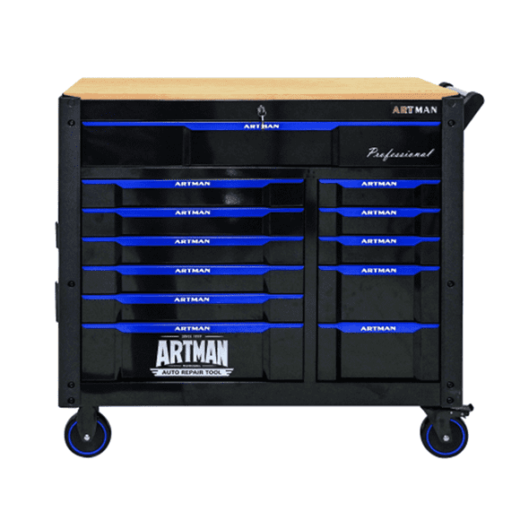 ARTMAN 12-Layer Drawer Multi-purpose Tool Car, With Wheels, Wooden Countertops