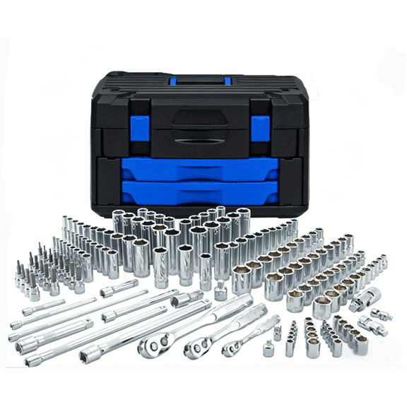ARTMAN 266Pcs Mechanics Tool Set and Socket Set,1/2, 1/4, 3/8 Socket Set, SAE and Metric Socket Wrench Set, Hard Shell Tool Box