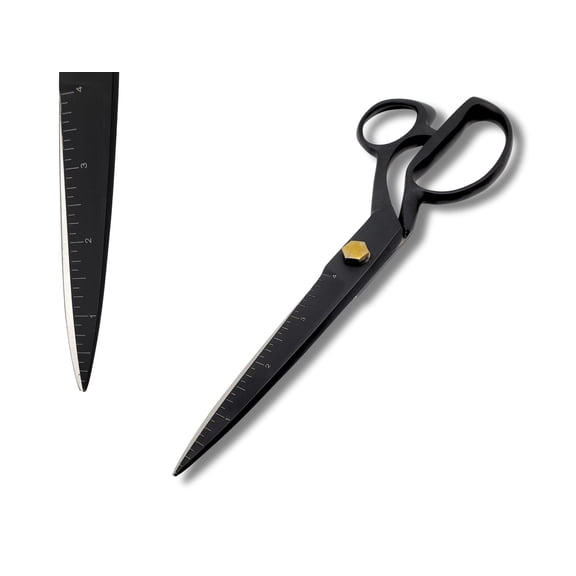 Artman Instruments Fabric Scissors with Ruler 10 inch Heavy Duty Tailor Shears for Sewing and Dressmaking