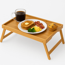 Artmeer Bed Tray Table with Folding Legs,Bamboo Breakfast in Bed for TV Table, Laptop Computer Tray,Eating,Snack Tray(Bamboo)