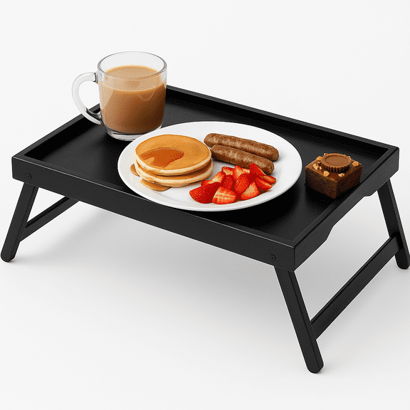 Artmeer Bed Tray Table with Folding Legs,Bamboo Breakfast in Bed for TV Table, Laptop Computer Tray,Eating,Snack Tray(Bamboo)