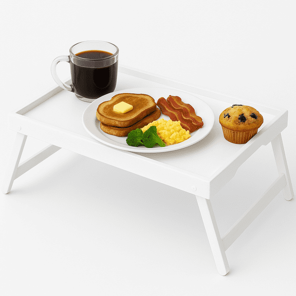 Artmeer Bed Tray Table with Folding Legs,Bamboo Breakfast in Bed for TV Table, Laptop Computer Tray,Eating,Snack Tray(Bamboo)