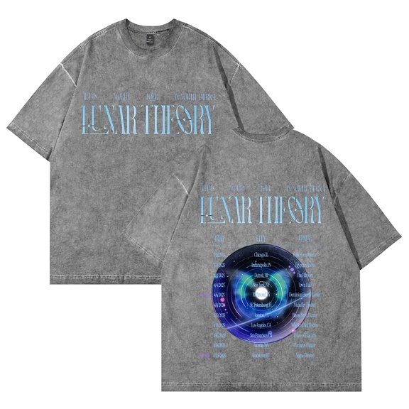 Artms Lunar Theory World Tour 2025 Wash Cotton Tshirt Hip Hop Short Sleeve Tee Shirt