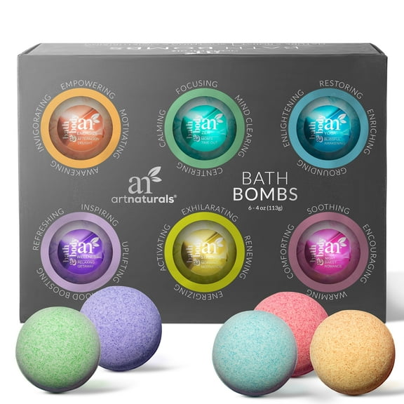 Artnaturals Bath Bombs Set Aromatherapy Relaxation in a Box (6 x 4 oz)