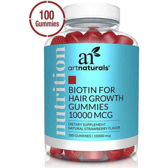 Artnaturals Biotin Gummies for Hair Growth (100 Gummies)
