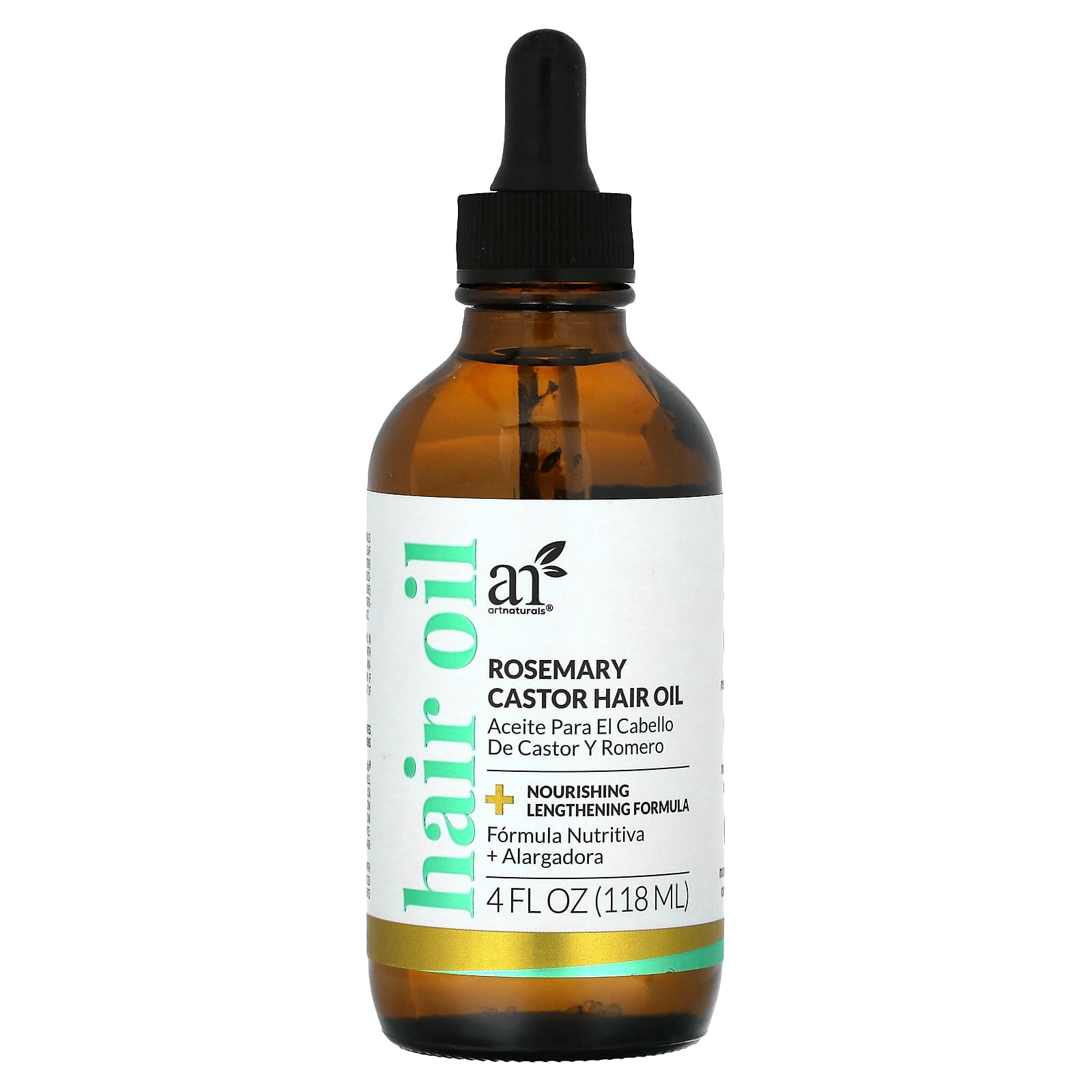 Artnaturals Organic Rosemary Castor Hair Oil & Scalp Strengthening Hair Growth Oil with Coconut
