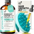 thumbnail image 1 of Artnaturals Organic Rosemary and Castor Hair Oil Set with Massager, 4 oz, with Coconut and Olive Oil for Dry Damaged Hair and Split Ends, 1 of 7