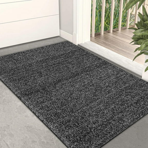 Artnice 17"x29" Front Door Mat Indoor Outdoor Entrance, Non Slip Rubber Backed Welcome Mats, Waterproof Resist Dirt Doormat Entryway Mats, Gray
