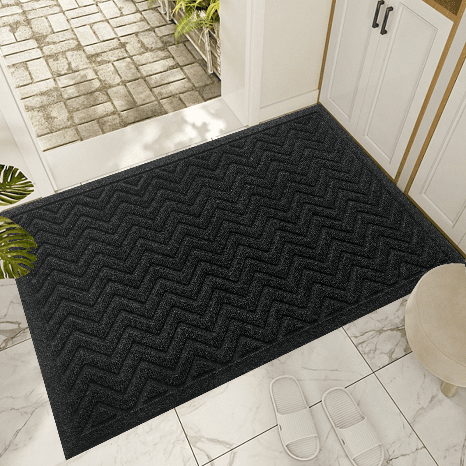 Home & More True Step Wave Rubber Doormat