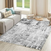 Artnice Modern Abstract Area Rugs for Living Room 5x7, Non Slip Washable Rugs for Indoor Floor, Low Pofile Entry Gray Carpet