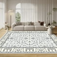 thumbnail image 1 of Artnice 8x10 Large Area Rug for Living Room, Vintage Boho Washable Area Rug Non Slip, Accent Carpet Low pile Retro Floral Print Rugs for Home Décor, Cream White, 1 of 7