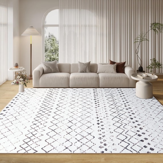 Artnice 8x10 Large Area Rugs for Living Room, Boho Washable Rug Non Slip, Modern Geometric Neutral Carpet Soft Rugs for Bedroom, Office, Home Décor, Brown