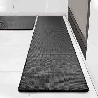 Artnice Black Kitchen Mats 2 Piece, Memory Foam Anti-fatigue Mats for Kitchen Floor, Non Slip Waterproof Kitchen Rugs Standing Mats