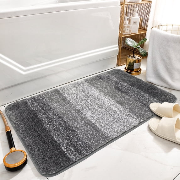 Artnice Microfiber Washable Bathroom Rugs, 20"x31" Gray Absorbent Bath Mats, Non-Slip Plush Ultra Soft Bathroom Mats