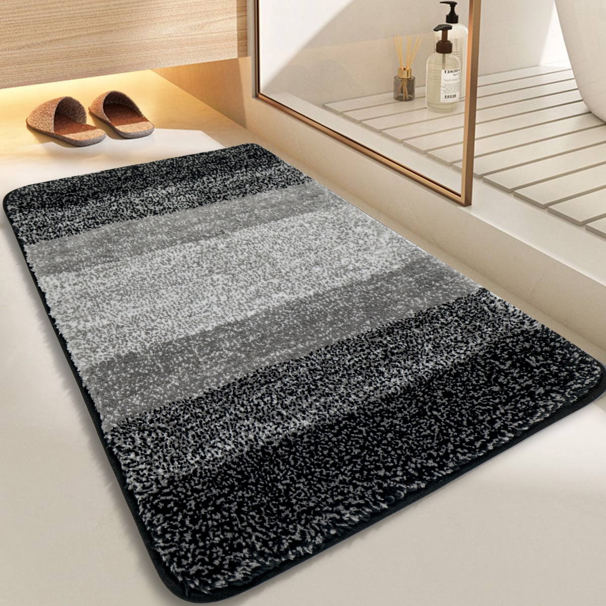 "Artnice Luxury Thick Water Absorption Microfiber Bathroom Rugs, Non ...