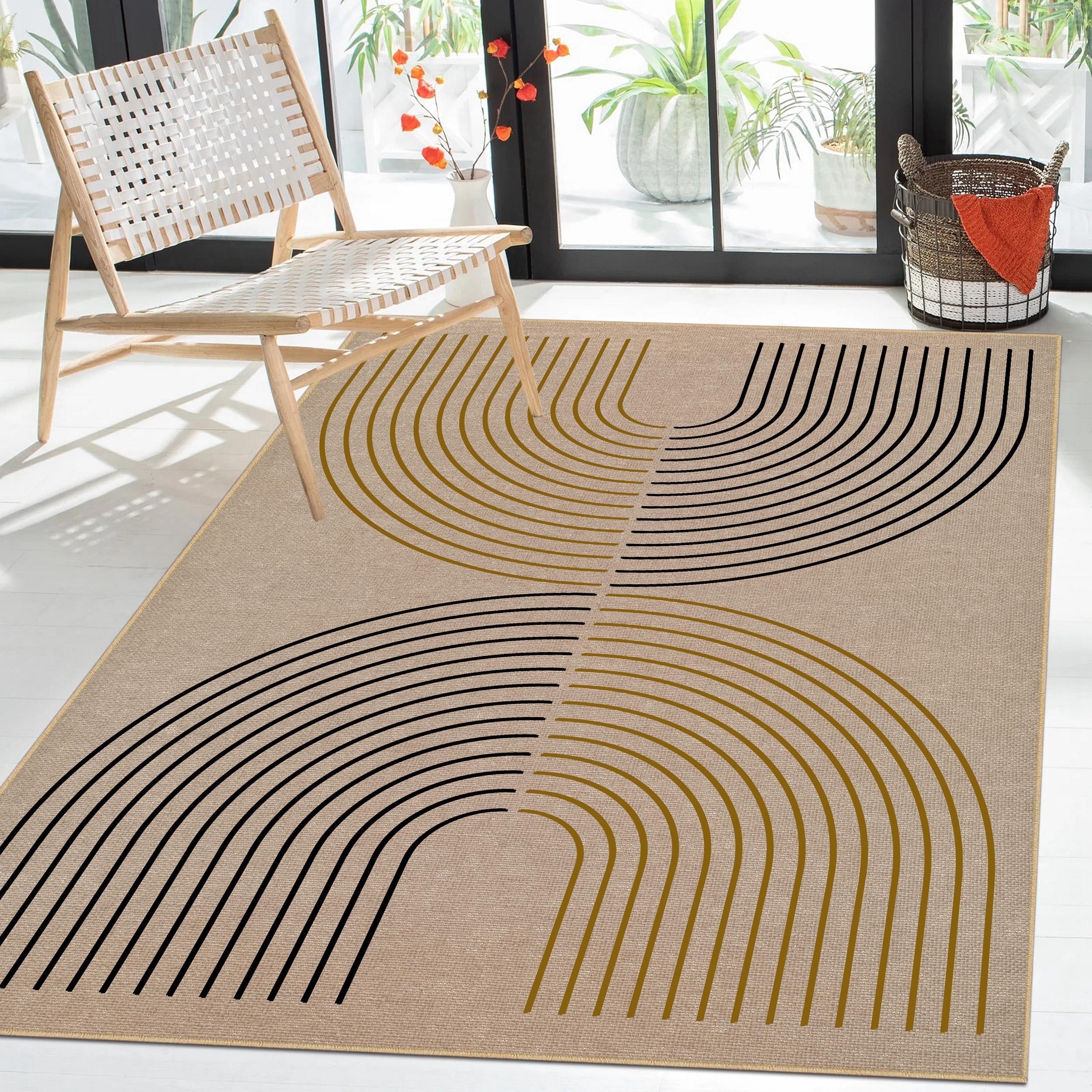 Artnice Rainbow Rugs, 4x6 Washable Rugs Non Slip, Easy Jute Indoor Outdoor Rugs for Entryway, Home Decor