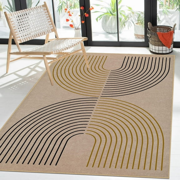 Artnice Rainbow Rugs, 4x6 Washable Rugs Non Slip, Easy Jute Indoor Outdoor Rugs for Entryway, Home Decor