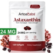 Artoalabs Astaxanthin 24mg Softgels, Natural Antioxidant Support for Eye, Vision, Skin, Joint & Heart Health Care, 120 Count