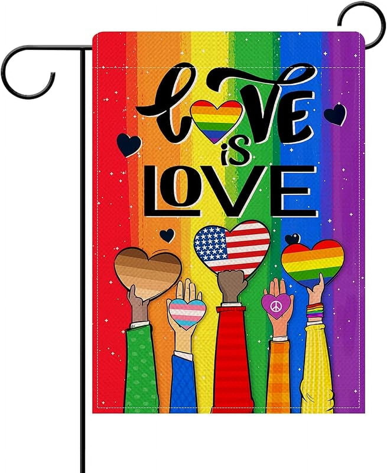 Artofy Gay Pride Love Wins Rainbow Small Decorative Garden Flag, LGBTQ ... - Decorative Gay Reunions