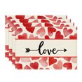 thumbnail image 1 of Sm:)e Arrow Love Heart Valentine's Day Placemats Set of 4, 12 x 18 Inch, 1 of 7
