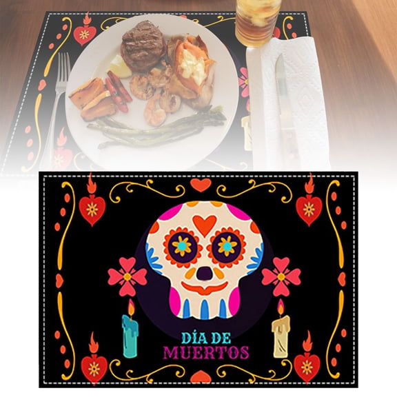 Artoid Mode D Placemats Day Of The Dead Table Mats For Party Kitchen Dining Decoration Placemat Home Decor