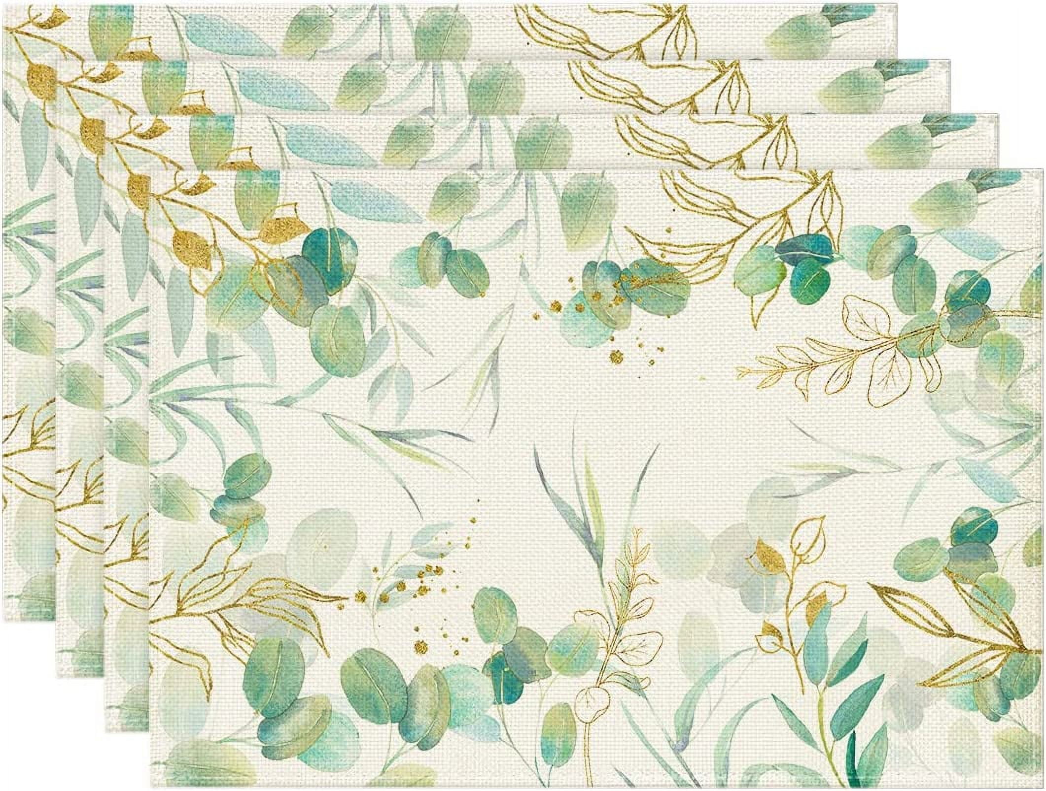 Artoid Mode Eucalyptus Spring Summer Placemats for Dining Table 12 x 18