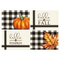 Artoid Mode Fall Pumpkin Buffalo Plaid Placemats 4 Set 12 x 18 Inch