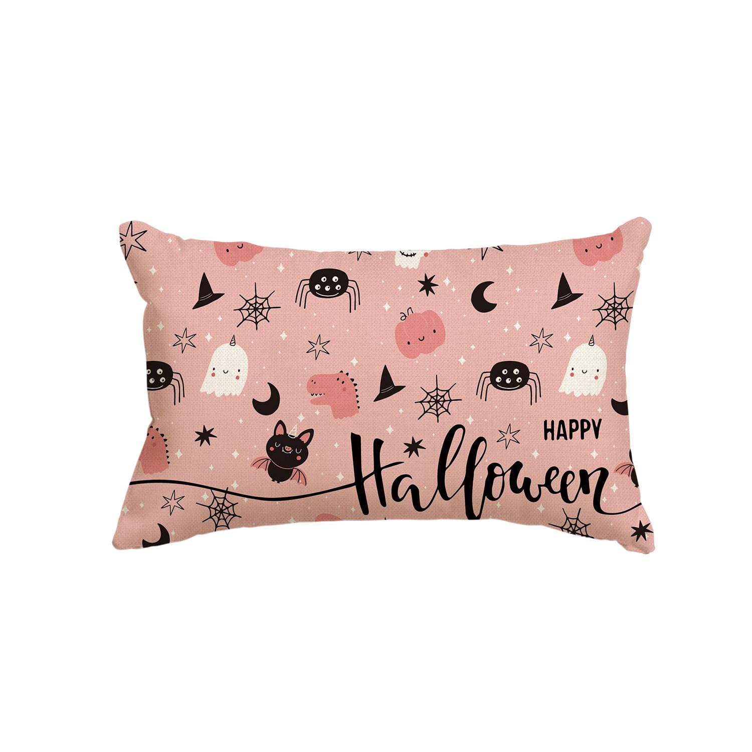 Artoid Mode Ghost Spider  Spooky Halloween Throw Pillow Cover Pink