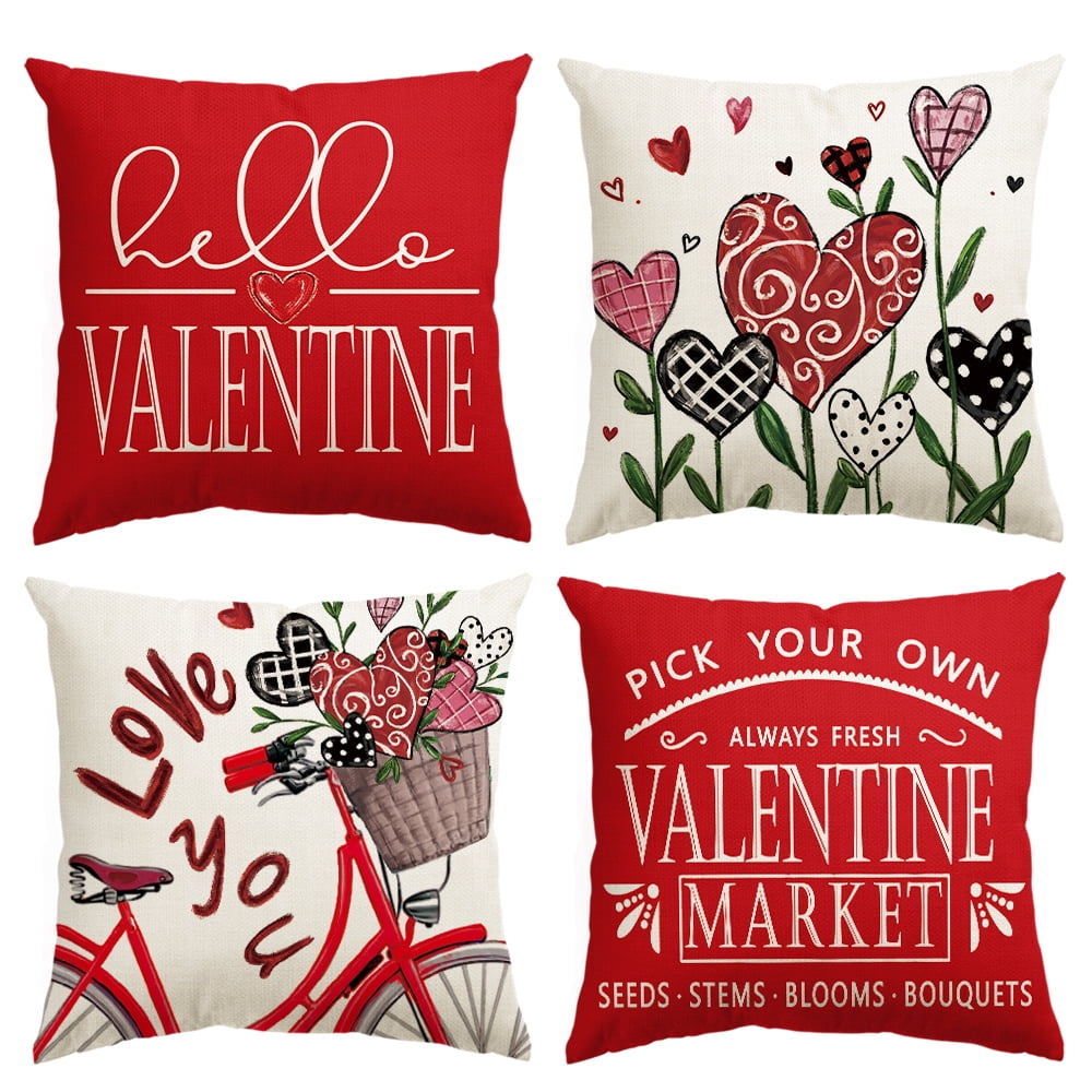 Artoid Mode Hallo Valentine Floral Throw Pillow Covers, 12 x 20 Inch ...