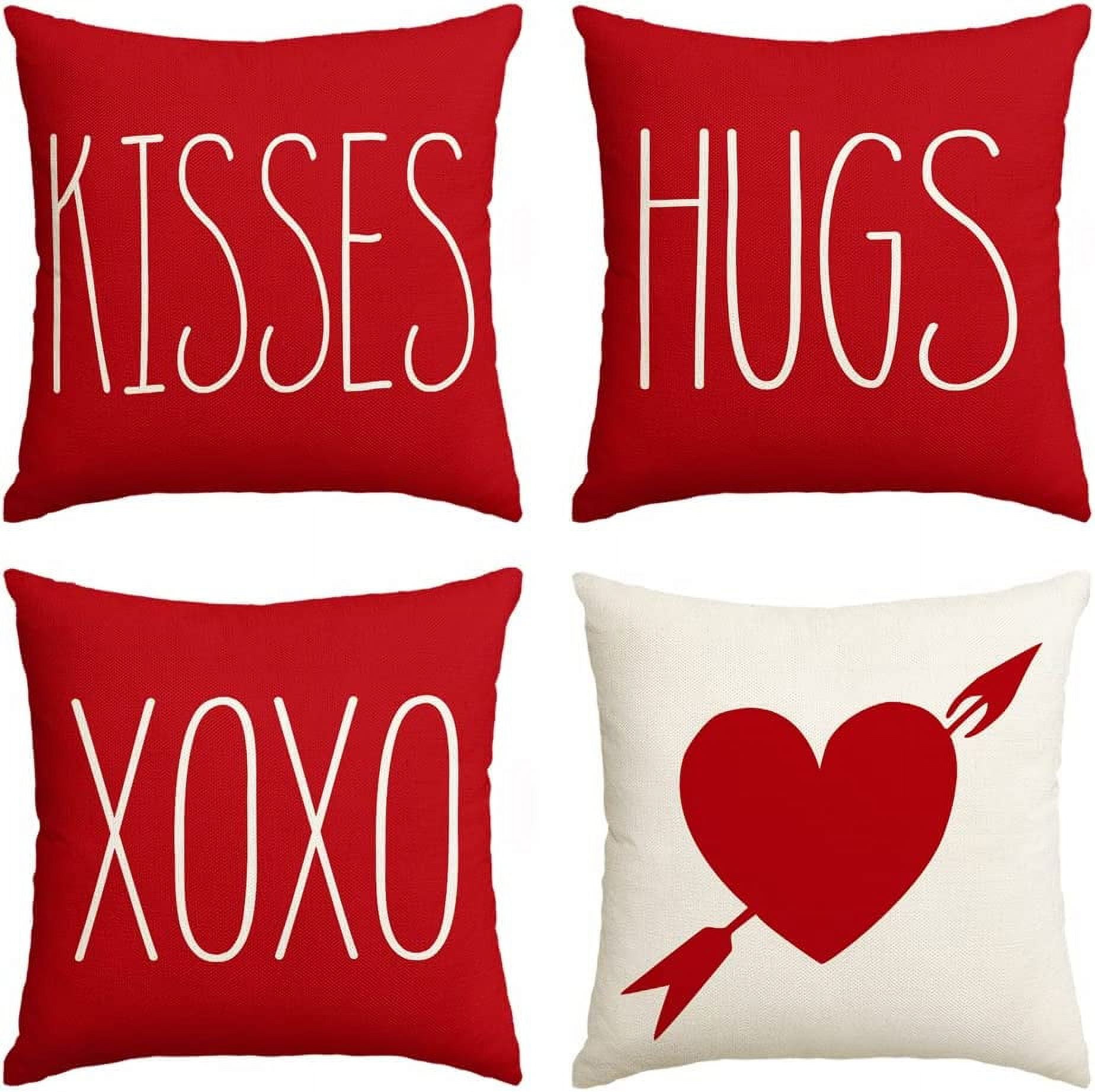 Valentines Candy Mini Pillow Set 8x8 Pillow Covers Valentine Card Motifs  Throw Pillow Love is Love I Love You I Love You Gifts 