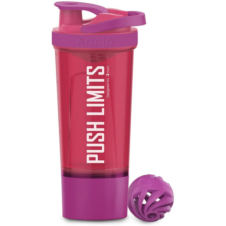 Protein Mixer Shaker Bottle With Twist And Lock Portable Pre Workout  Protein Drink Shaker Cup,smoothies And Shakes(pink)