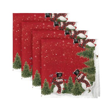 Festive Frosty Cloth Napkin Set of 4
