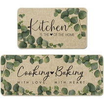 Artoid Mode Spring Summer Kitchen Is the Heart of the Home Eucalyptus Kitchen Rugs Set of 2 17 x 29 17 x 47
