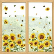 Artoid Mode Sunflower Seasonal Window Cling Sticker Decals 4 Sheet 50 PCS, Harvest Party Supplies Decoration