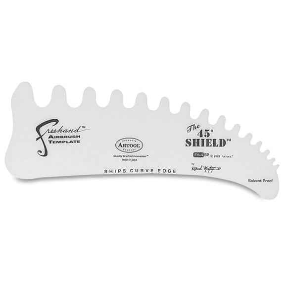 Artool Freehand Essential Seven Airbrush Template - FH-4, 45 Degree Shield