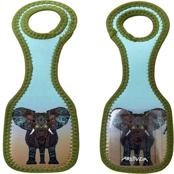 Artovida Neoprene Designer Luggage Tags by Art of Travel (Monika Strigel (Germany) - Elephant)
